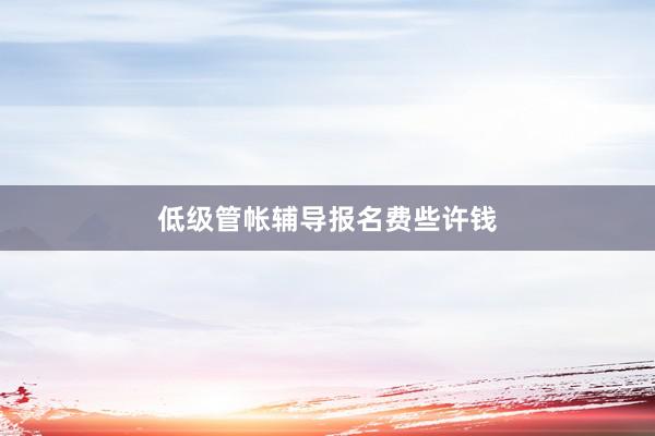 低级管帐辅导报名费些许钱