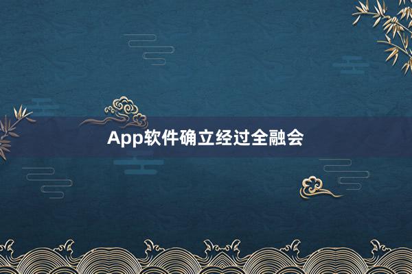 App软件确立经过全融会